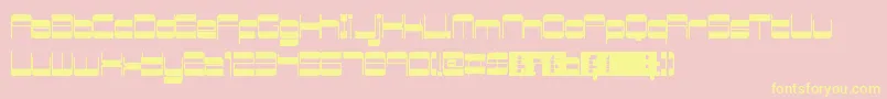 RetroMania-Schriftart – Gelbe Schriften auf rosa Hintergrund