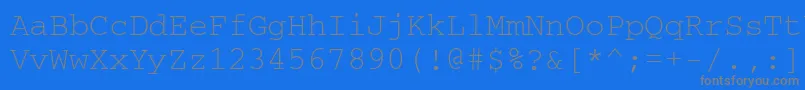Couriertt Font – Gray Fonts on Blue Background
