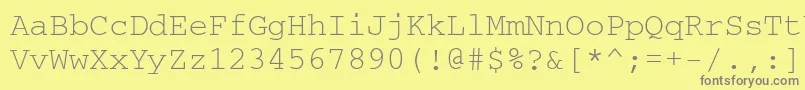 フォントCouriertt – 黄色の背景に灰色の文字