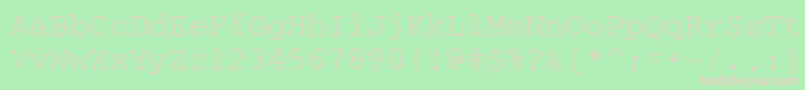 Couriertt Font – Pink Fonts on Green Background