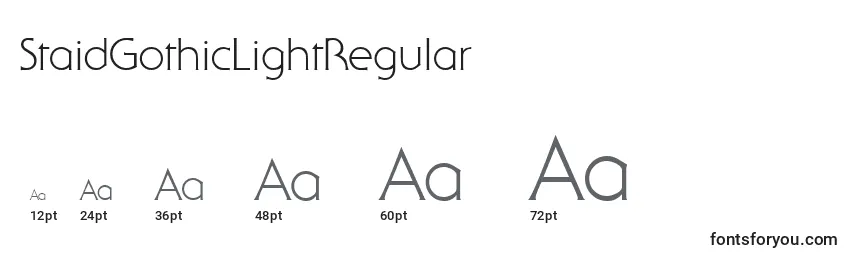 Размеры шрифта StaidGothicLightRegular