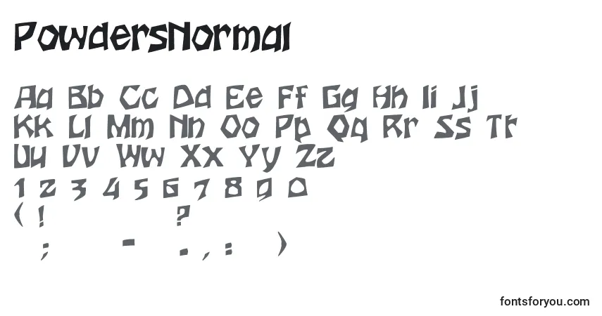 Шрифт PowdersNormal – алфавит, цифры, специальные символы