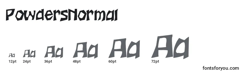 PowdersNormal Font Sizes