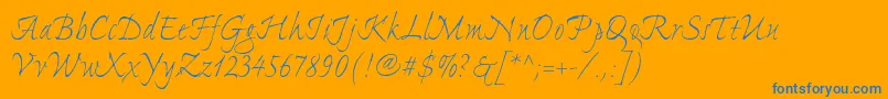 ExpontoproLight-Schriftart – Blaue Schriften auf orangefarbenem Hintergrund