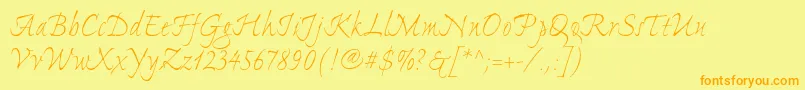 ExpontoproLight-Schriftart – Orangefarbene Schriften auf gelbem Hintergrund