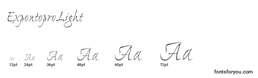 ExpontoproLight Font Sizes