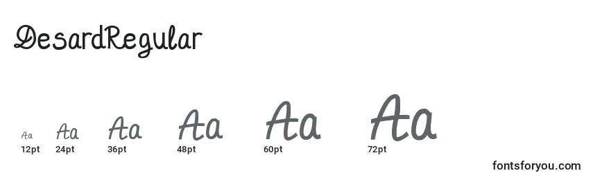 DesardRegular Font Sizes