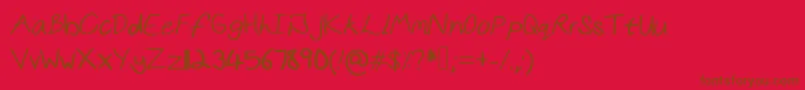 Kristenshandbold Font – Brown Fonts on Red Background