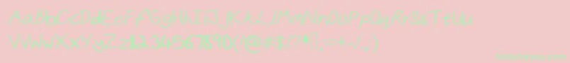 Kristenshandbold Font – Green Fonts on Pink Background