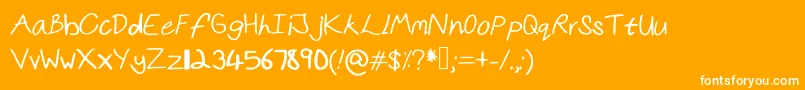 Kristenshandbold Font – White Fonts on Orange Background