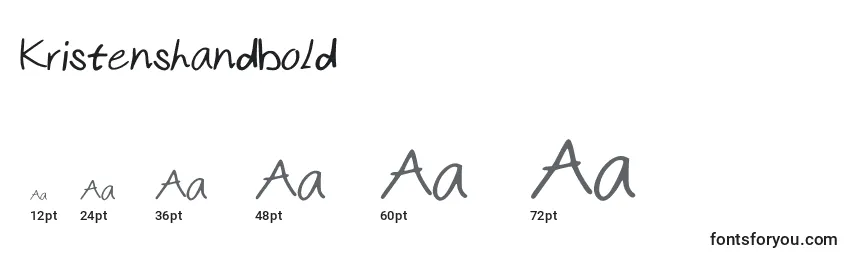 Größen der Schriftart Kristenshandbold