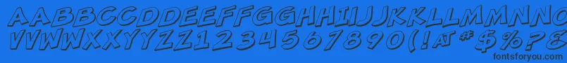 SfMincedMeatShadedOblique Font – Black Fonts on Blue Background