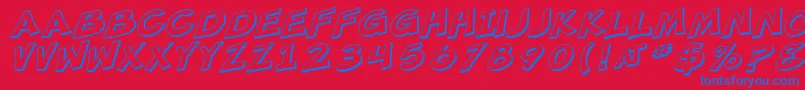 SfMincedMeatShadedOblique Font – Blue Fonts on Red Background