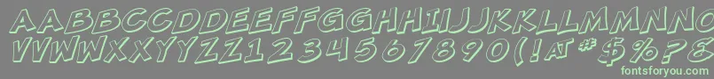 SfMincedMeatShadedOblique Font – Green Fonts on Gray Background