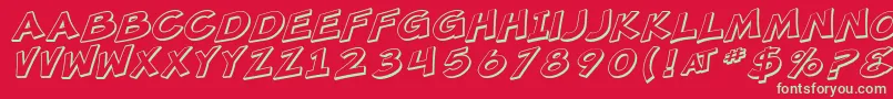 SfMincedMeatShadedOblique Font – Green Fonts on Red Background