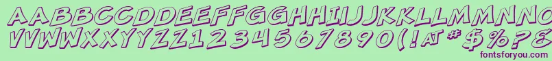 SfMincedMeatShadedOblique Font – Purple Fonts on Green Background