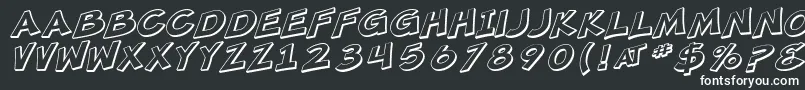 SfMincedMeatShadedOblique-fontti – valkoiset fontit mustalla taustalla