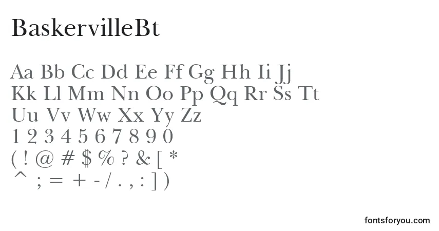 Fuente BaskervilleBt - alfabeto, números, caracteres especiales