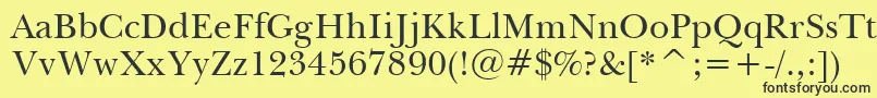 BaskervilleBt Font – Black Fonts on Yellow Background