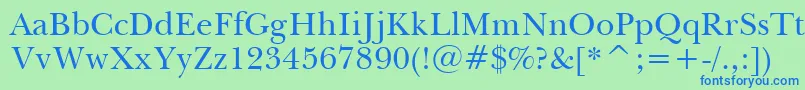 BaskervilleBt Font – Blue Fonts on Green Background