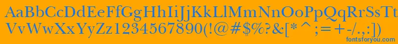 BaskervilleBt Font – Blue Fonts on Orange Background