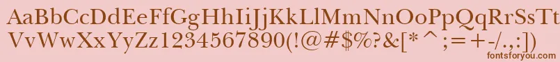 BaskervilleBt Font – Brown Fonts on Pink Background
