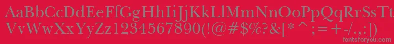 BaskervilleBt Font – Gray Fonts on Red Background