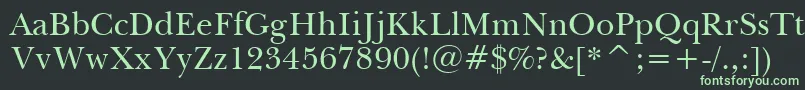 BaskervilleBt-fontti – vihreät fontit mustalla taustalla