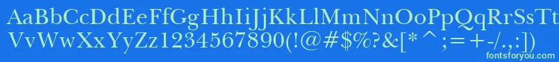 Шрифт BaskervilleBt – зелёные шрифты на синем фоне