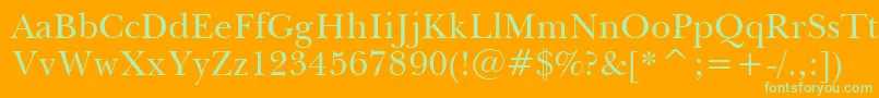 BaskervilleBt Font – Green Fonts on Orange Background