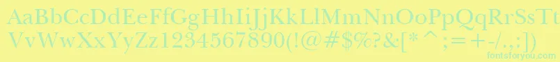 BaskervilleBt Font – Green Fonts on Yellow Background