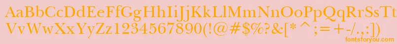 BaskervilleBt Font – Orange Fonts on Pink Background