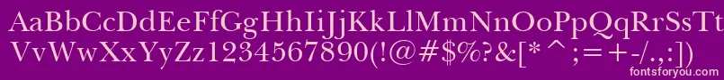 BaskervilleBt Font – Pink Fonts on Purple Background
