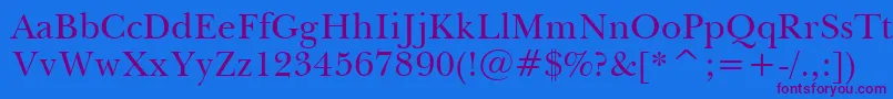 BaskervilleBt Font – Purple Fonts on Blue Background