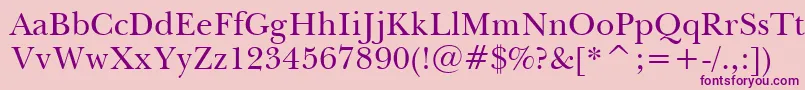 BaskervilleBt Font – Purple Fonts on Pink Background