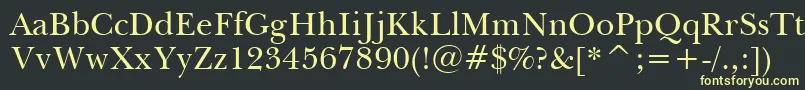 BaskervilleBt Font – Yellow Fonts on Black Background