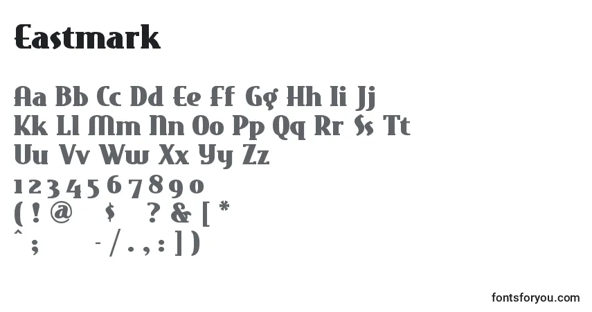 A fonte Eastmark – alfabeto, números, caracteres especiais