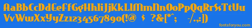 Eastmark Font – Orange Fonts on Blue Background