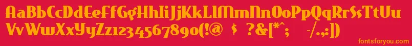 Eastmark Font – Orange Fonts on Red Background