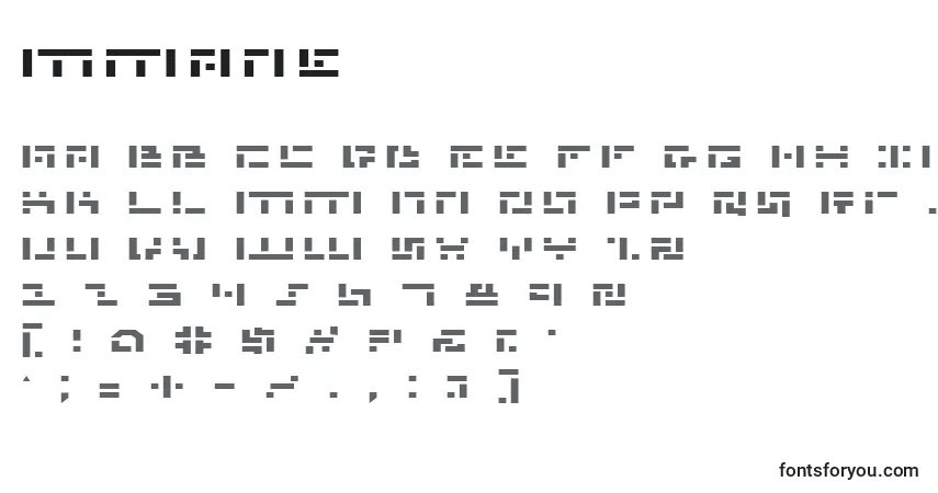 A fonte Mmane – alfabeto, números, caracteres especiais