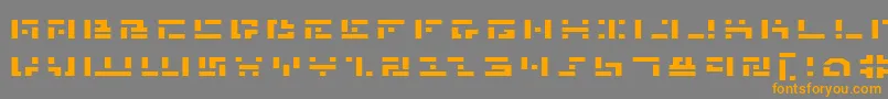 フォントMmane – オレンジの文字は灰色の背景にあります。