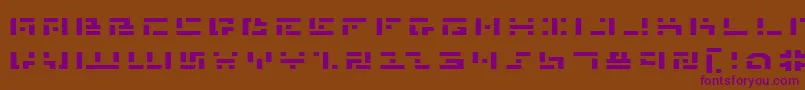 Czcionka Mmane – fioletowe czcionki na brązowym tle