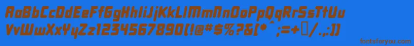 Dbxlni Font – Brown Fonts on Blue Background
