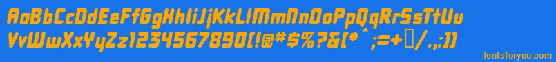Dbxlni Font – Orange Fonts on Blue Background