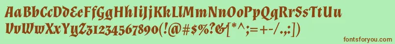 AlmendraBolditalic Font – Brown Fonts on Green Background