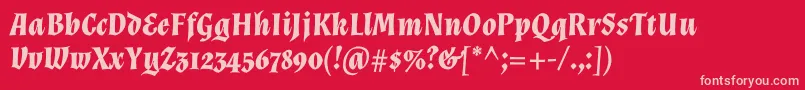 AlmendraBolditalic Font – Pink Fonts on Red Background