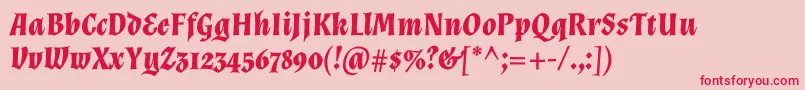 AlmendraBolditalic Font – Red Fonts on Pink Background