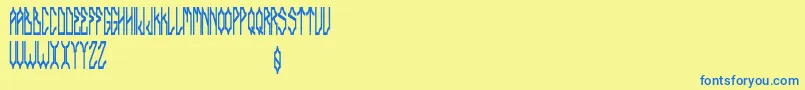 Weitere Informationen zur Delarocca-Schriftart Delarocca-Schriftart – Blaue Schriften auf gelbem Hintergrund