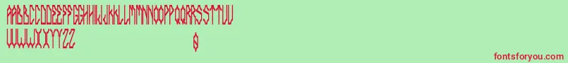 Fonte Delarocca – fontes vermelhas em um fundo verde