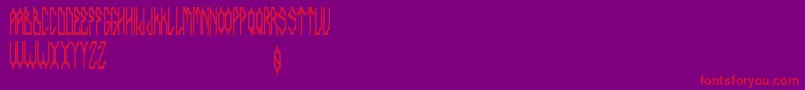 Delarocca-fontti – punaiset fontit violetilla taustalla